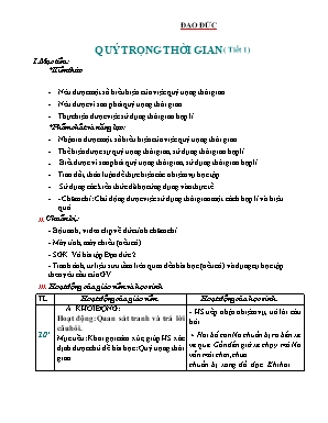 Bài giảng môn Đạo đức Lớp 2 (Chân trời sáng tạo) - Bài 1 Quý trọng thời gian